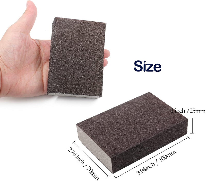 Jersvimc 180 Grit Fine Sanding Block - 12Pcs, Wet Dry Sanding Sponge Foam Sandpaper Block Washable & Reusable Sandpaper Sponge for Drywall Wood Plastic Metal Furniture - Image 3